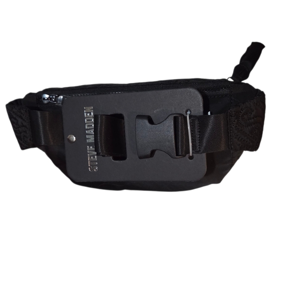 Steve Madden - NEW Black Logo Quilted Sling / Waist Bag / Fanny Pack - Picture 6 of 8